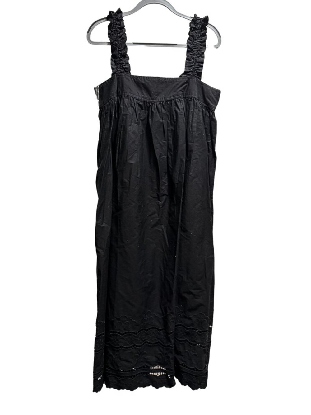 Free Assembly Black Smocked Strap Midi Dress M